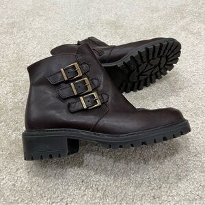 Barbo Canada Women Brown Leather Lined Zip Ankle Boots Booties 8997 Size 8.5,